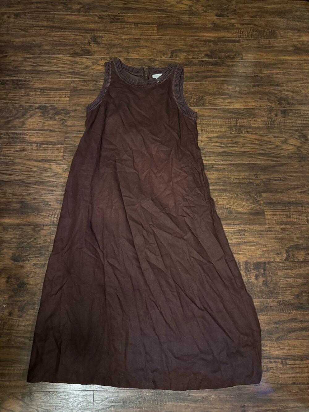 Rachel Zoe Maxi Sundress Brown linen blend Dress Beach Size L